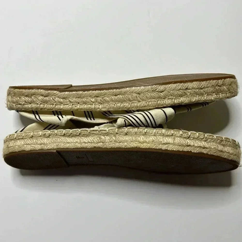 Esmara canvas New espadrilles size 9 1/2 preppy beige with tie on top